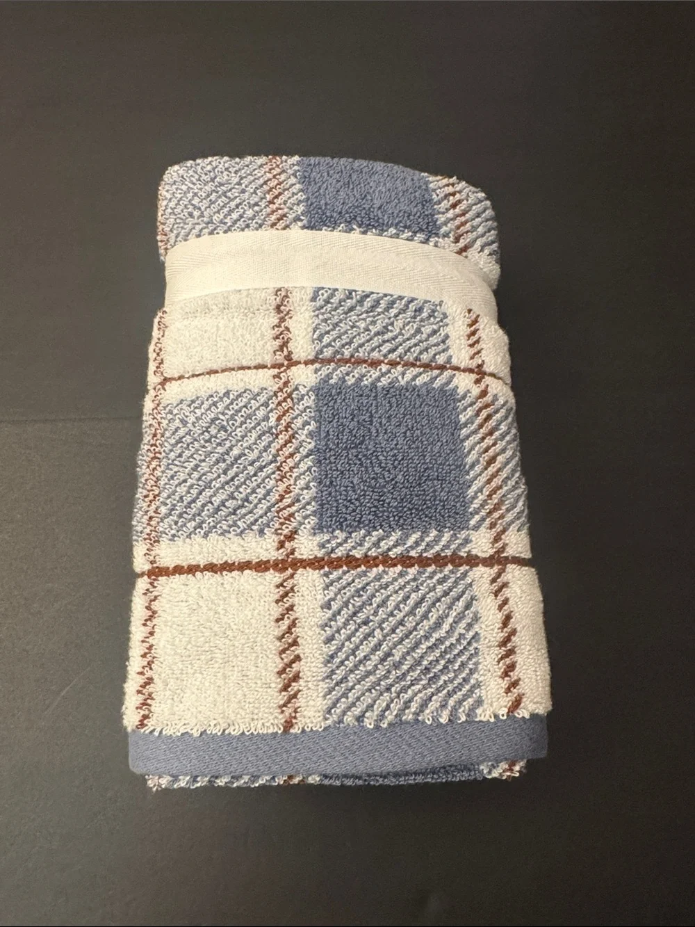 8pc NATE BERKUS 100% Cotton Plaid Bath Towel Set - Made in India